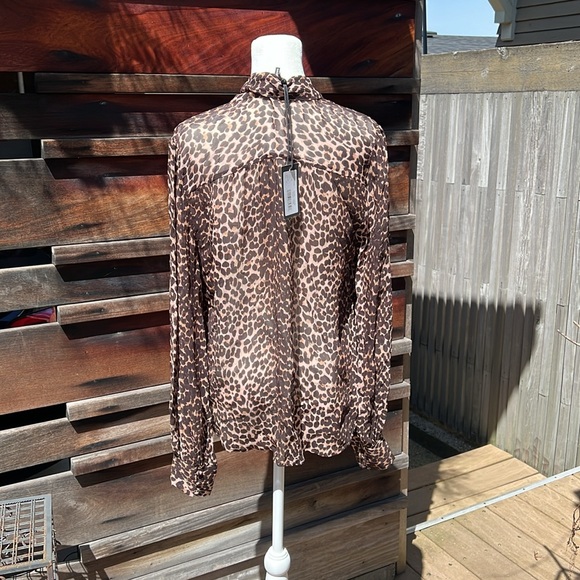 Paige silk top with leopard print - Picture 3 of 5
